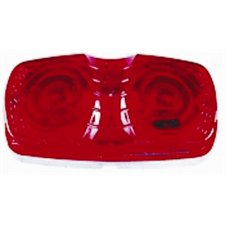 RED OVAL REPLACEMENT LENS 4" X 2"