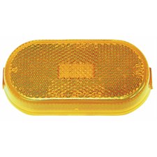 AMBER LED OVAL LIGHT / REFLECTOR 2" X 3.98" - 9 DIODES