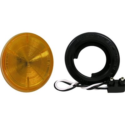 2 1 / 2" AMBER ROUND REFLECTOR SEALED MARKER LIGHT -pigtail+g